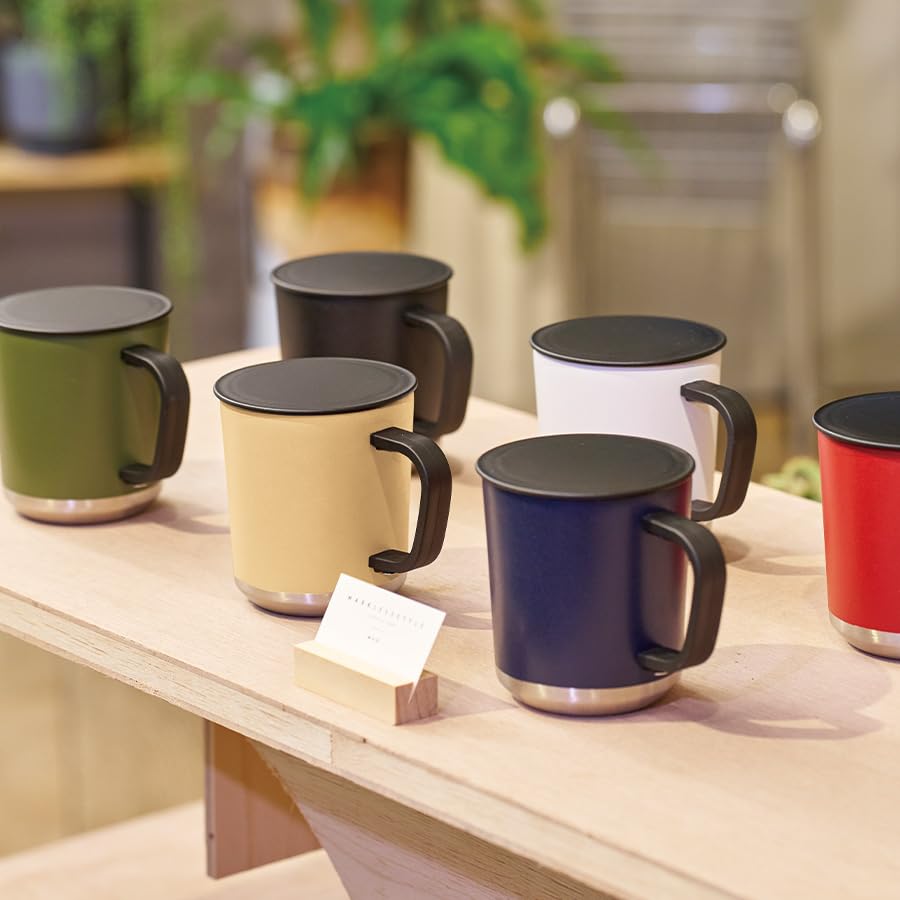 Trade Works Zalatto Stainless Steel Thermos Mug with Keeps Drinks Hot or Vacuum 380ml TS-1813-002 Lid, Cold, Insulated, Red,