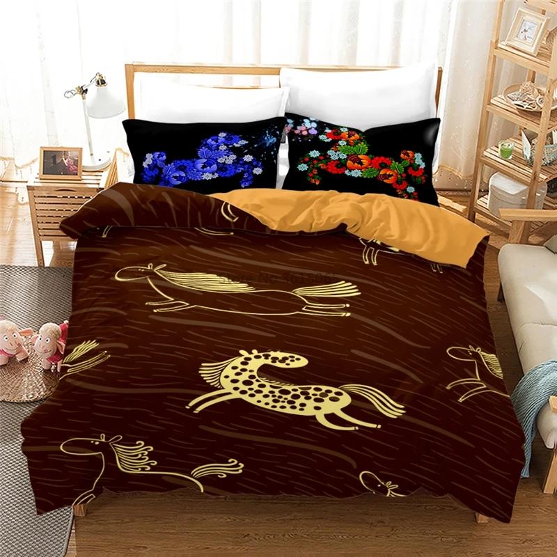 New Animal Horse 3d Bedding Set Printed Duvet Cover Set with Pillowcase Twin Full Queen King Size Bedclothes Drop Shipping