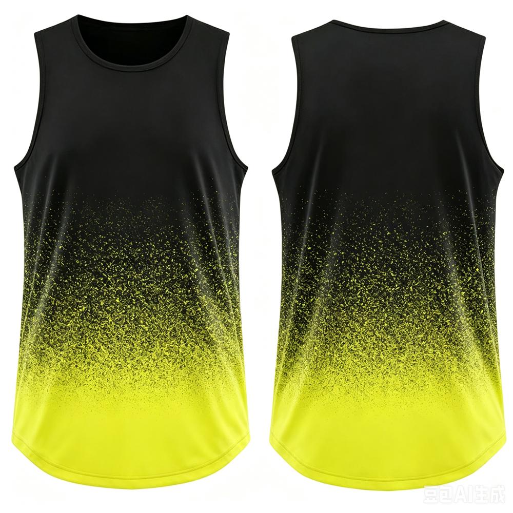 Fashion Gradient Print Men's Sports Vest Summer Quick Dry Breathable Tennis Training Tank Tops Casual Sleeveless Shirt Gym Tees