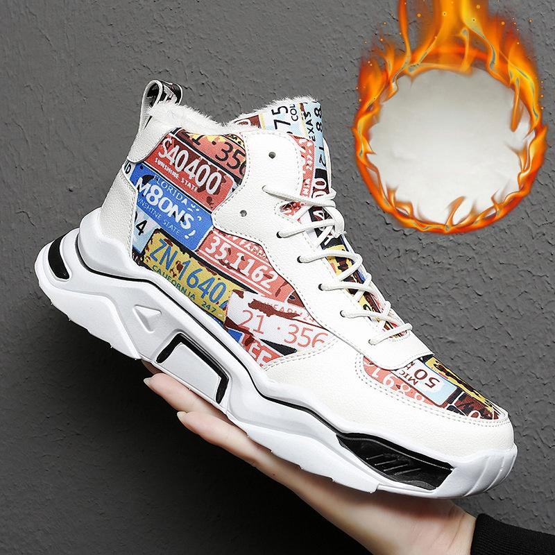 

Мужские кроссовки зимняя мода плюс бархат теплая спортивная обувь роскошные удобные зимние ботинки 44