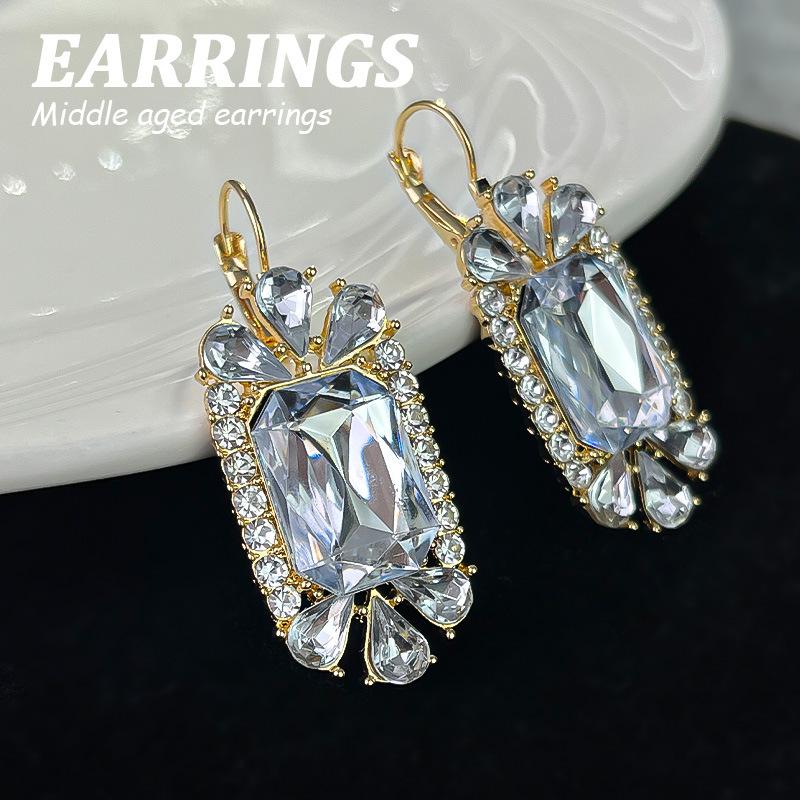 Boucles d'oreilles pendantes Zircon Fleur Colorée pour Femmes, Boucles d'oreilles pendantes Statement pour Fête & Usage Quotidien