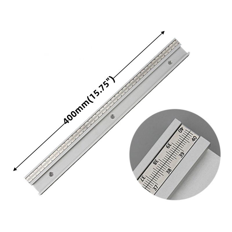 T-Track with Scale for Woodworking - Double Cut Profile Universal with Predrilled Mounting Holes Aluminum T-Slot - Router Track