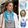 1Pc Scarf Versatile 65CM Fashion Magnetic Clasp Gift Neck Scarf Sweet Printed Chiffon