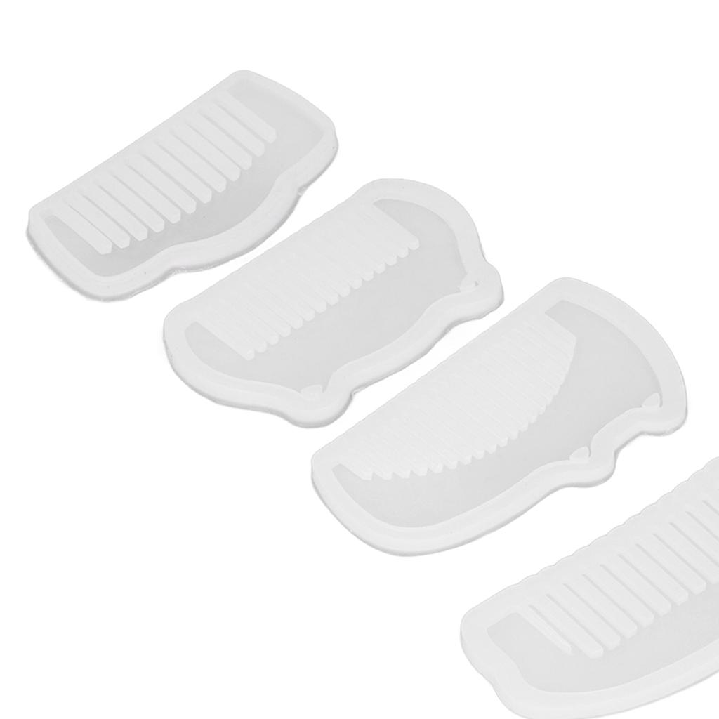 5 Pcs Comb Silicone Molds Elastic Soft Transparent Decoration Silicone Moulds for Making Combs DIY Crafts