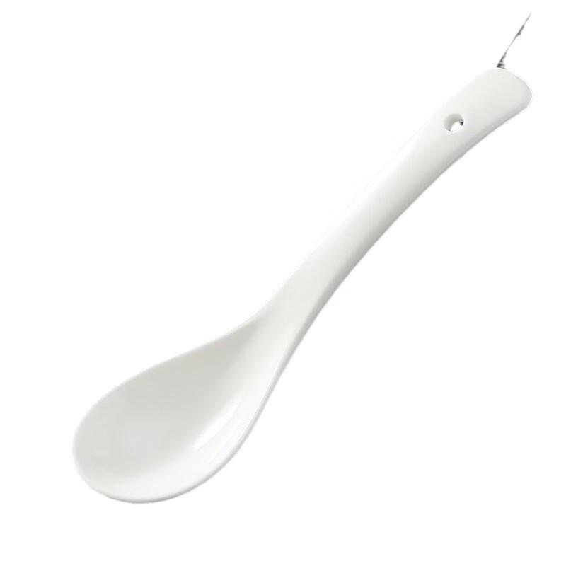 Miaoyue Pure White Ceramic Straight Handle Spoons