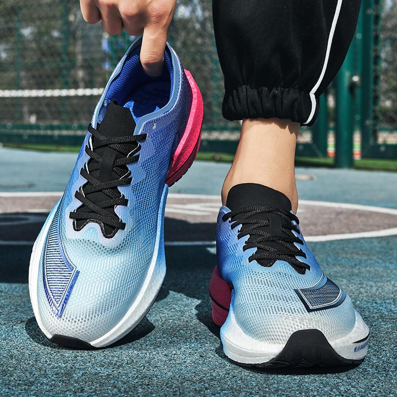 Carbon board running shoes for men with shock absorption, ultra-light sports raw shock absorption, Popcorn rebound sneakers, running shoes.