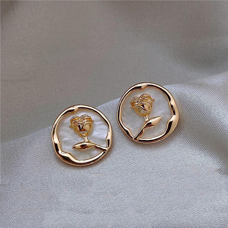 Pendientes de Perla Francesa con Aguja de Plata S925 - Estilo Retro Coreano y de Celebridad