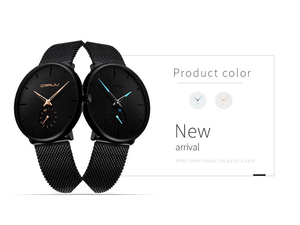 CRRJU 2150 Unisex Wasserdichte Mesh-Band Ausdrucksuhr