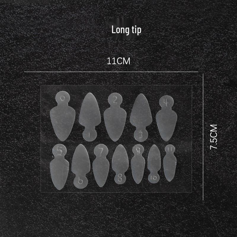 12-Piece French Style Nail Art Crystal Gel Mold Kit - Long, Round, Short, Pointed Stickers with Silicone Mold