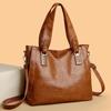 Vintage Leather Shoulder Crossbody Bag Tote Structured Leather Tote Bag with Adjustable Strap Women's Shoulder Bag for Daily Use