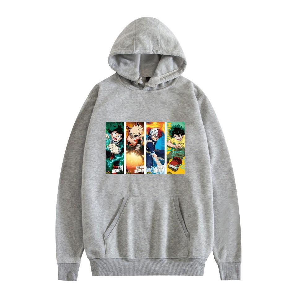 Anime Letter Print Hooded Autumn And Winter Sweater