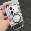 Case for Xiaomi Redmi Note 13 Pro+ 5G Minimal Semi-Transparent Magnetic Casing Raised Electroplated Lens Bezel Anti-Slip Drop Resistant