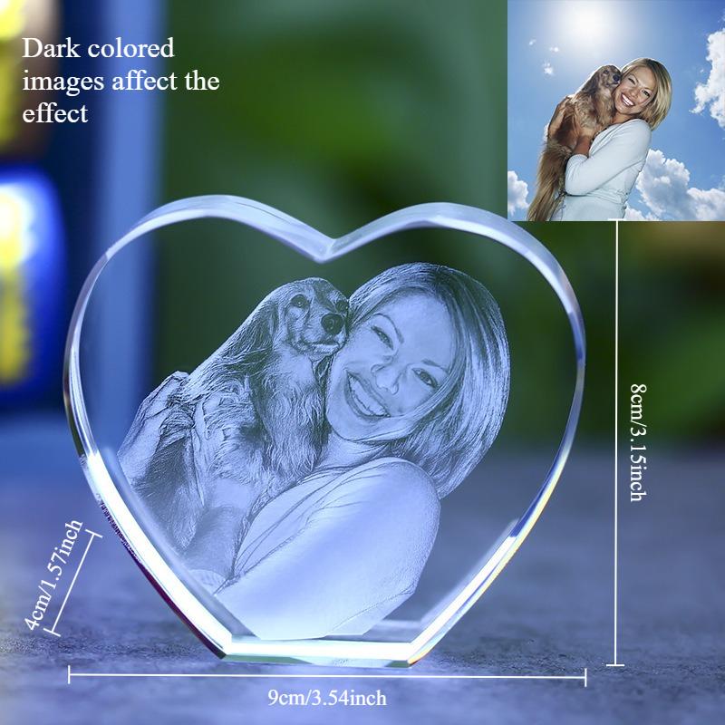 Custom Photo Candle Holder Glass Crystal Laser Engraving 3D Figure Photo Pet Photos Personalized Printing Eternity Souvenir Gift