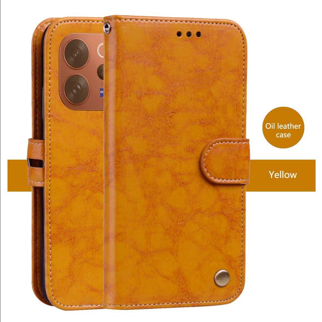 Vintage Crazy Horse Texture PU Leather Flip Wallet Phone Case for Vivo V70 Card Holder Kickstand Shockproof Protective Cover