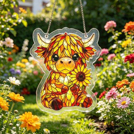 Suncatcher Stained Glass Puzzle Acrylic Pendant Light Refraction Window Hanging Jigsaw for Home Decor