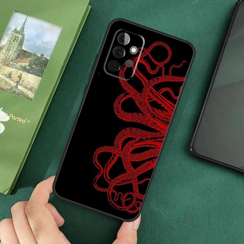 Marine Life Ocean Octopus Case For Samsung Galaxy A54 A12 A22 A32 A52 A72 A52S A14 A70 A51 A71 A33 A53 A73 Cover