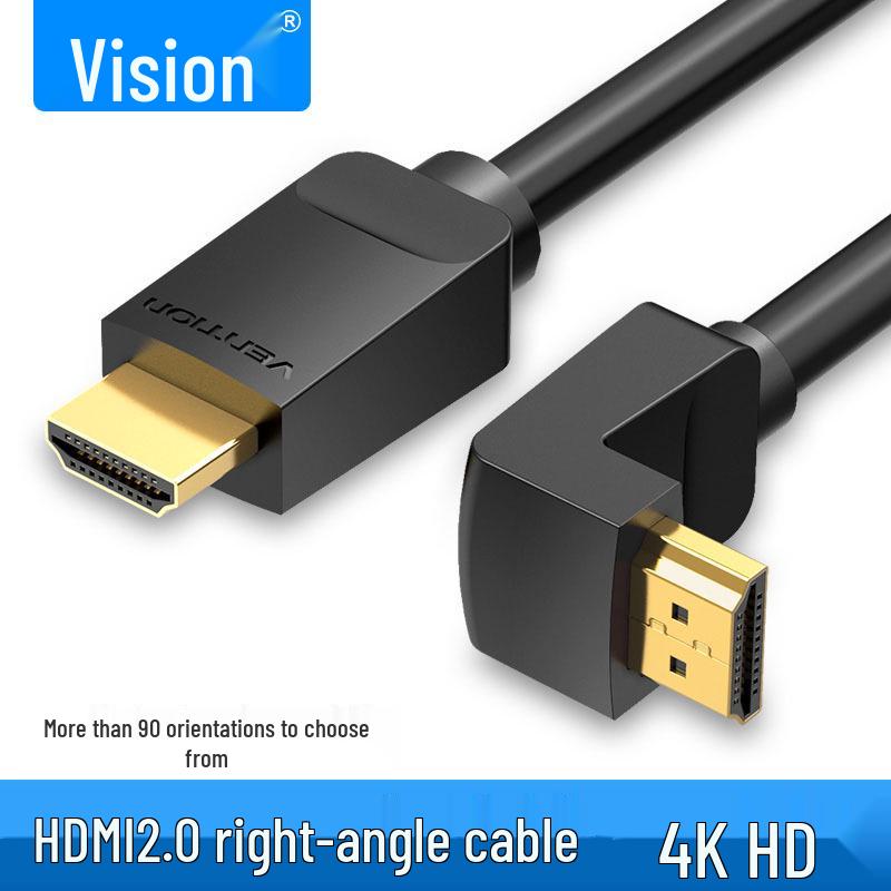 Vention 4K HDMI 2.0 Right Angle 90° Cable for TV, Monitor, Laptop, Set-Top Box.