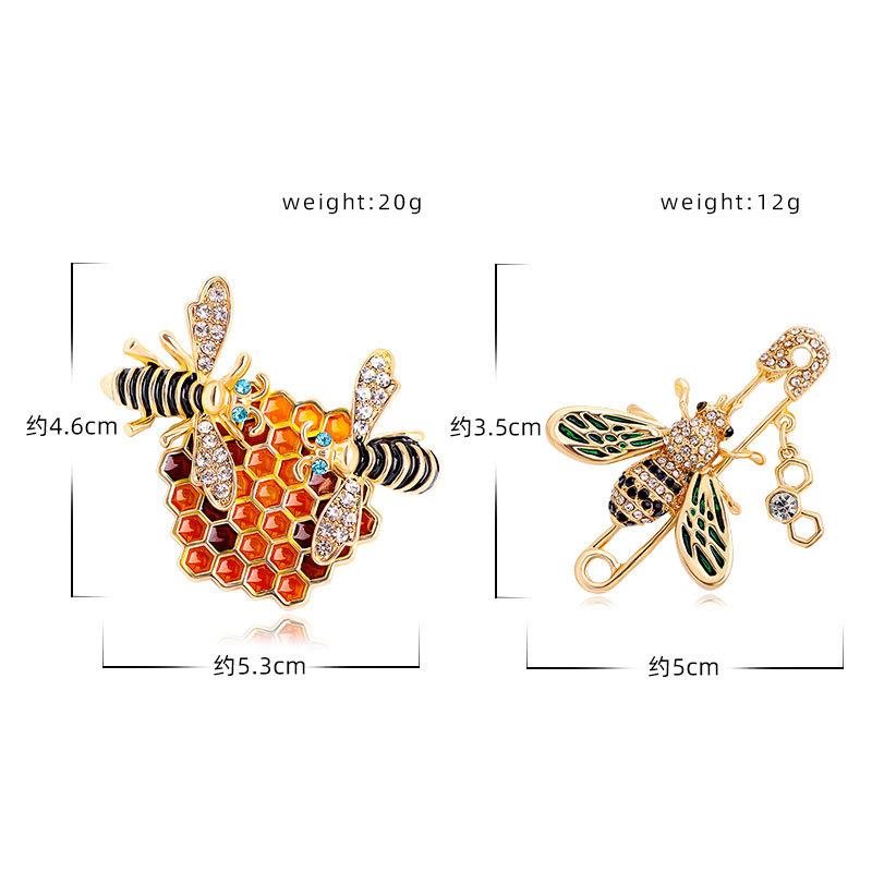 Fashion new animal bee brooch women's accessories hot-selling colored dripping bumblebee pin brooch collar pin high-end