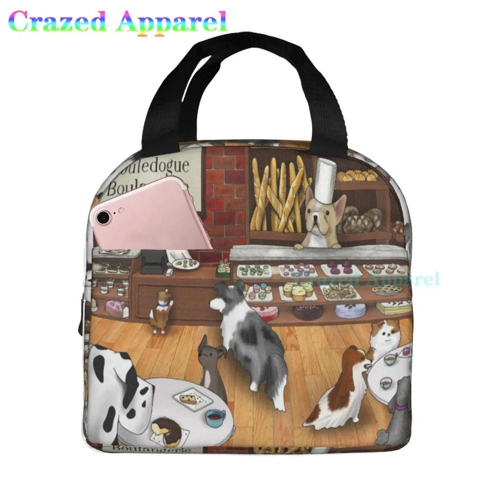 French Bulldog Cute Dog Insulated Lunch Bag Portable Thermal Cooler Box Reusable Picnic Tote Bento Bag for Men Women Kids