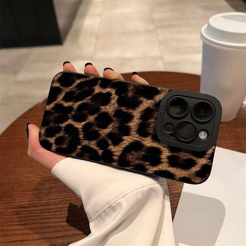 Brown Black Leopard Print Phone Case For iPhone 17 16 11 12 13 14 15 Pro Max 15 16 Plus X XR XS MAX 16e Shockproof Cover Fundas