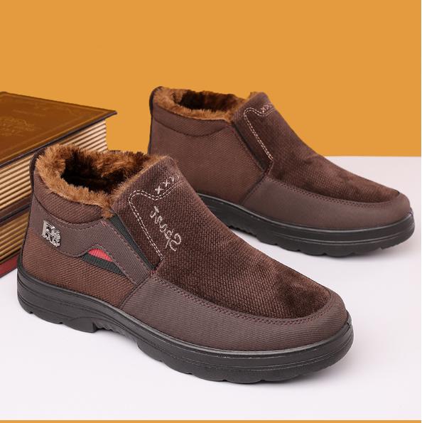 Men Winter High-Top Velvet Thermal Cloth Shoes for the Elderly Thickened Non-Slip Shoes Warmer