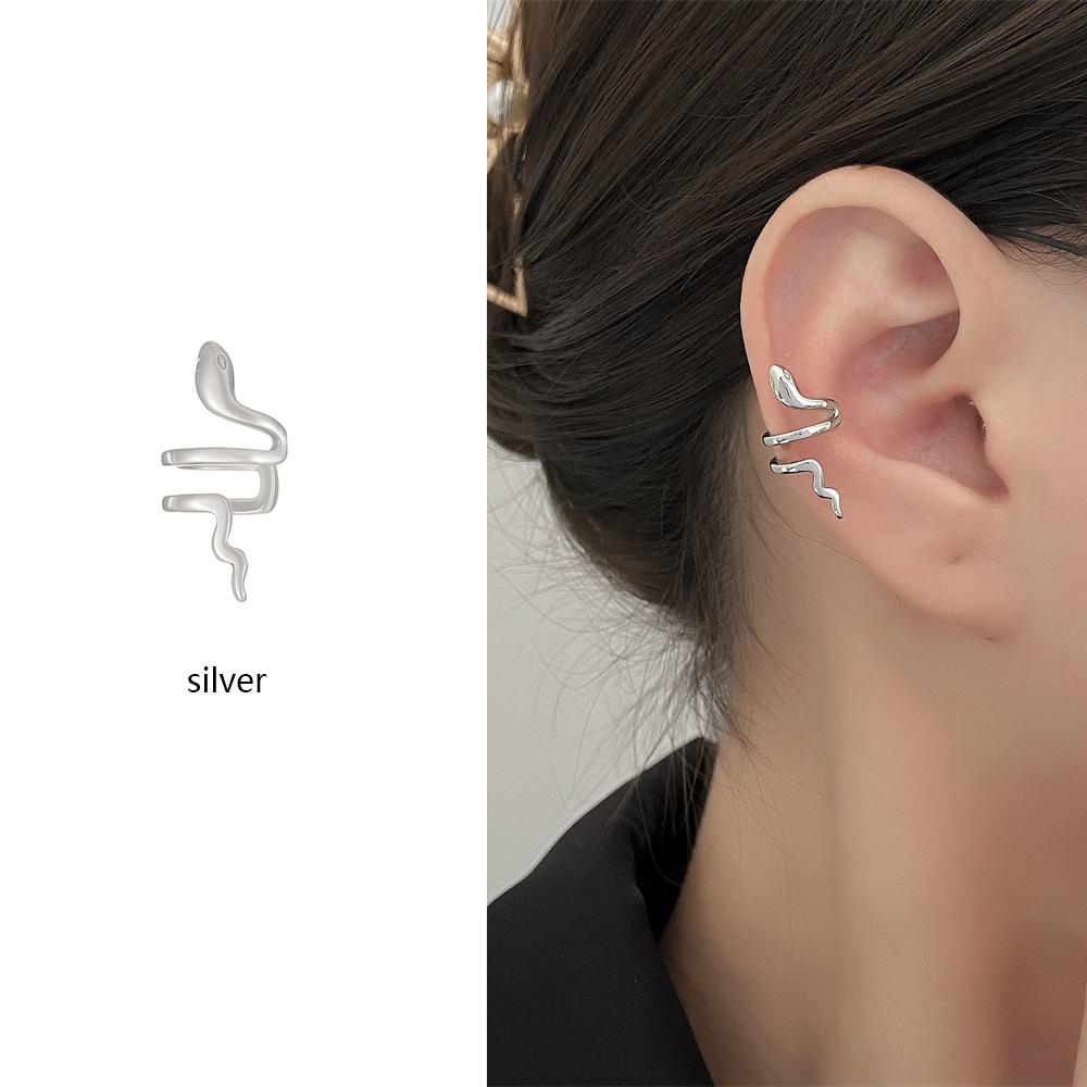 

High Quality Silver Color Clip Earrings Jewelry Simple Lines Snake Earrings For Women Girl Gift Brincos Pendientes De Prata