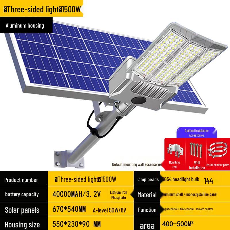 Leistungsstarke Solar-Gartenleuchte für den Außenbereich - Superhell, Weitwinkel-Straßenlaterne