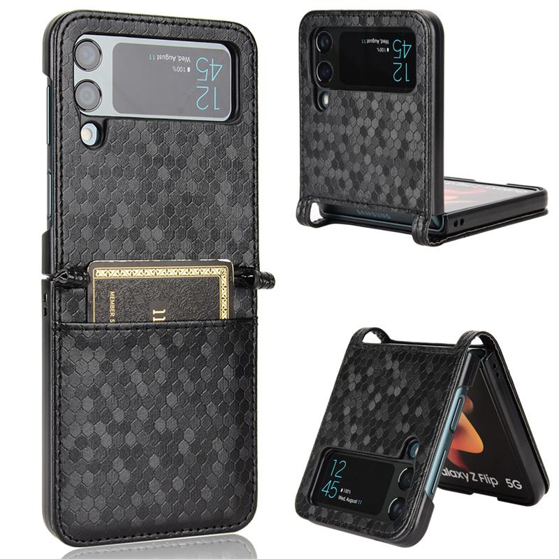 Pro Samsung Galaxy Z Flip 3 Flip 4 5G Tečkovaný keprový tvrdý PC nárazuvzdorný kryt pro Samsung Galaxy Z Flip3 Flip4 Ochranný kryt
