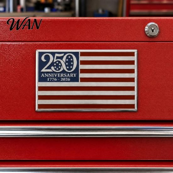 Commemorative USA Anniversary Badge 250th Flag Metal Emblem, Patriotic Red Blue White Auto Badge, 1776-2026 Truck Emblem America 3D Car Decal