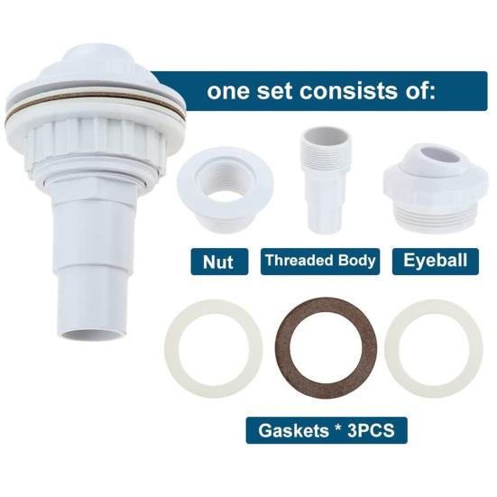 Kit Raccordo Piscina Fuoriterra Con Guarnizioni E Adattatore