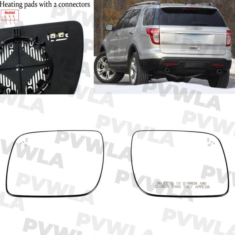 For Ford Explorer 2011 2012 2013 2014 2015 2016 2017 Pair Left & Right Side Heated Blind Spot Mirror Glass with Metal Plate