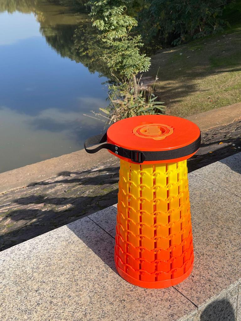 Compact Portable Telescopic Folding Stool - Lightweight, Space-Saving, One-Button Adjust, Ideal for Outdoor and Household Use