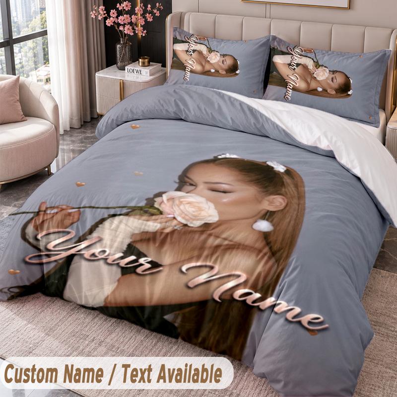 Custom Name Text 3Pcs Bedding Set Ayliva Duvet Cover And Two Pillowcases