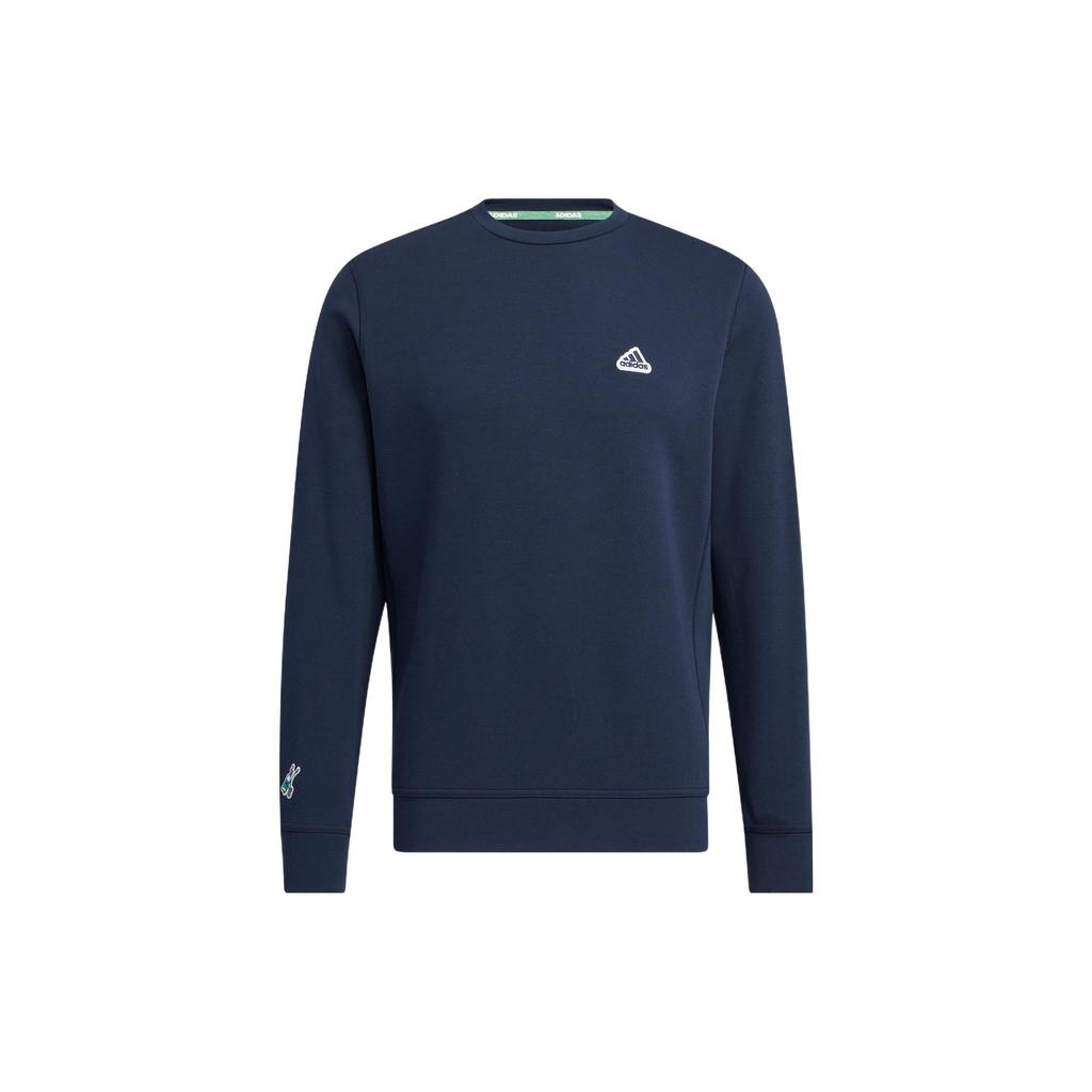 Adidas Pg Sweat Crew Solid Color Logo Round Neck Pullover Long Sleeve Sweatshirt Men sweatshirt Deep-Blue HG5789