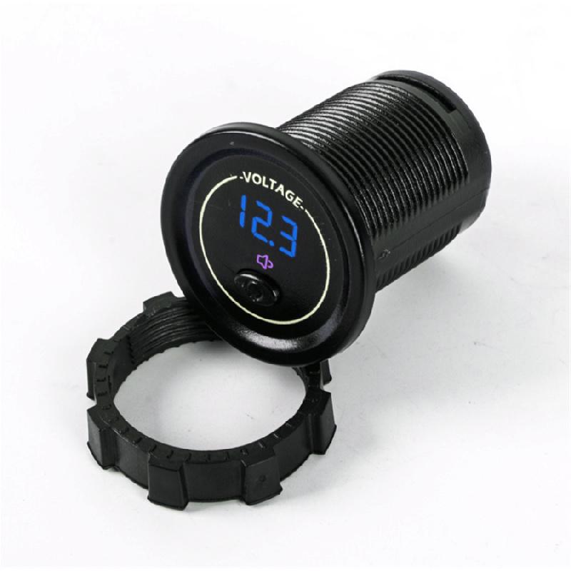 New LED Panel Digital Voltage Meter Low Voltage Alarm For Motorbike Car Boat 12V-24V
