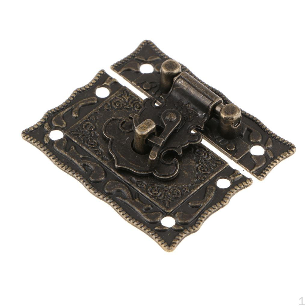 

Embossing Decorative Brass Hasp Clasp with Screws for European Style Jewelry Box Decoration