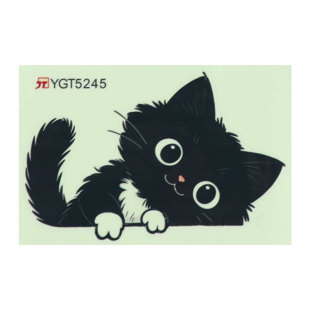 PVC Glowing Cat Stickers Self-Adhesive Cat Switch Stickers Luminous Cat Wall Decals  Dorm Room