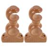 2pcs Curtain Rod Brackets Wood Double Holder For 1.1 Inch 28Mm Drapery Pole Heavy Duty Support Roman Base Easy Wall Mount