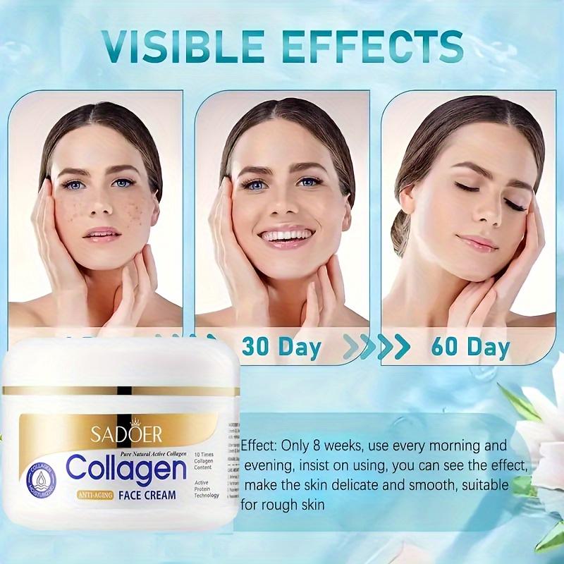 Collagen Cream for Skincare - Hydrates, Nourishes, Softens Skin with Glycerin, Hyaluronic Acid for Deep Facial Care, Luminous Appearance