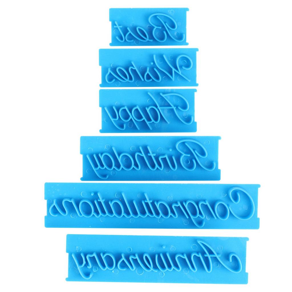 3 Set Handwriting Letter Cake Embosser DIY Plastic Molds Cake Decorating Printing Mold