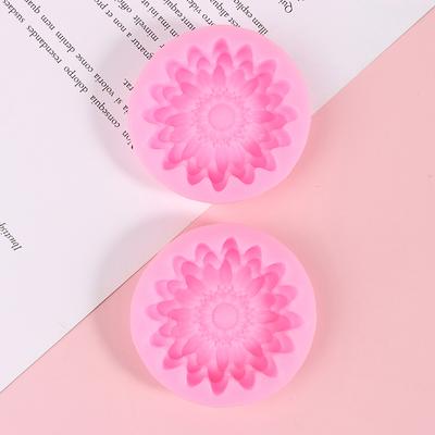 1 moule à savon 3D en forme de chrysanthème, outils de cuisson, moules en silicone pour fleurs, moules à bougies, outils de décoration de gâteaux en forme de tournesol