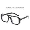 New European and American Fashion Sunscreen and UV Resistant Square Sunglasses UV400 Minimalist Double Bridge Pilot Spectacles