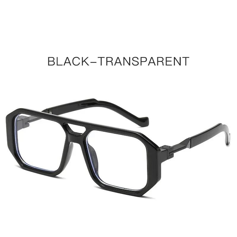 New European and American Fashion Sunscreen and UV Resistant Square Sunglasses UV400 Minimalist Double Bridge Pilot Spectacles