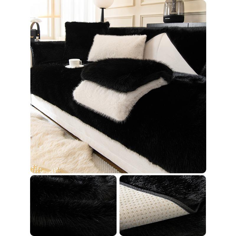 Sofa Cushion Winter Plush Cushion Thickened Light Luxury High-End Sofa Cover Full Covered