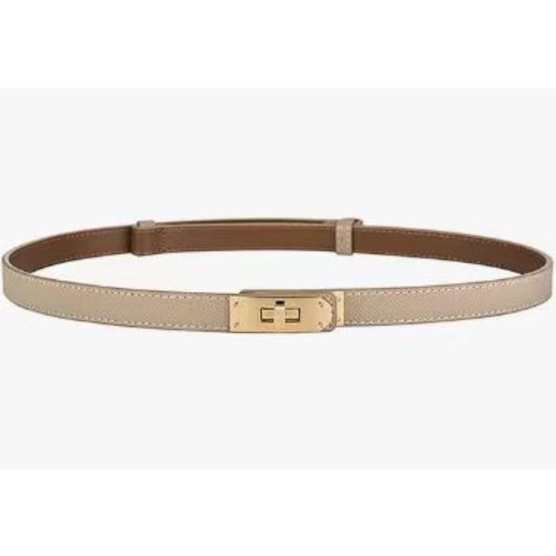 Ladies Belt, Double-Sided Leather High-Quality Waistband Thin Belt With Dress Decoration H Home Double Cowhide Belt Women