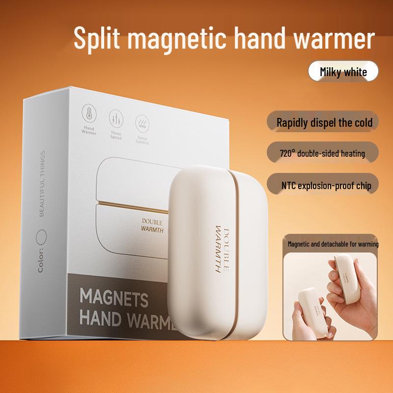 Detachable Magnetic USB Rechargeable Hand Warmer - Portable, Explosion-Proof Electric Warmer for Winter