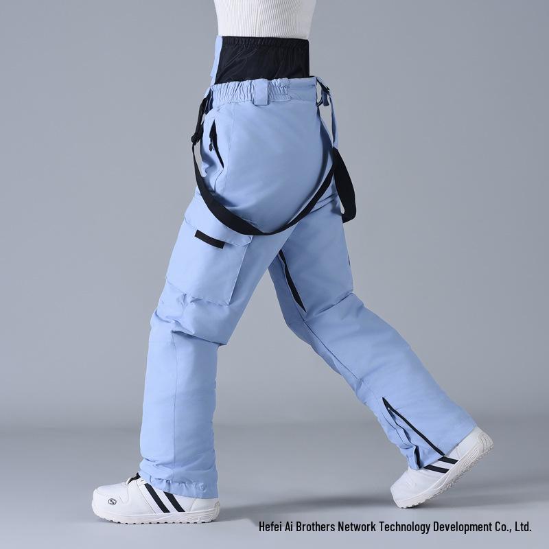 Unisex Winter Ski Pants: Windproof, Waterproof, Thickened, with Suspenders - Perfect for Snowboarding and Skiing.
