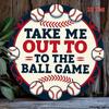 Baseball Metal Wall Art 2D Flat Sign 8x8 Inch Player Decor Home Bar Gift