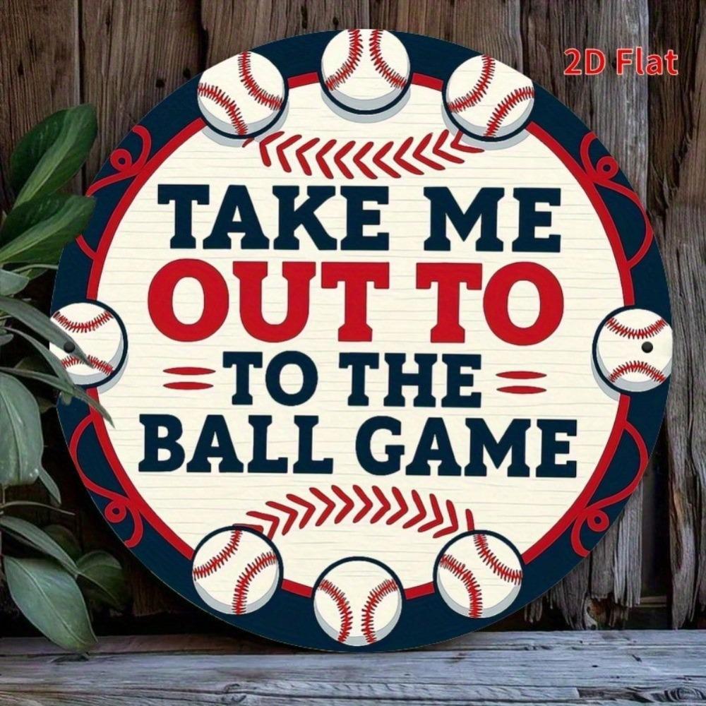 Baseball Metal Wall Art 2D Flat Sign 8x8 Inch Player Decor Home Bar Gift
