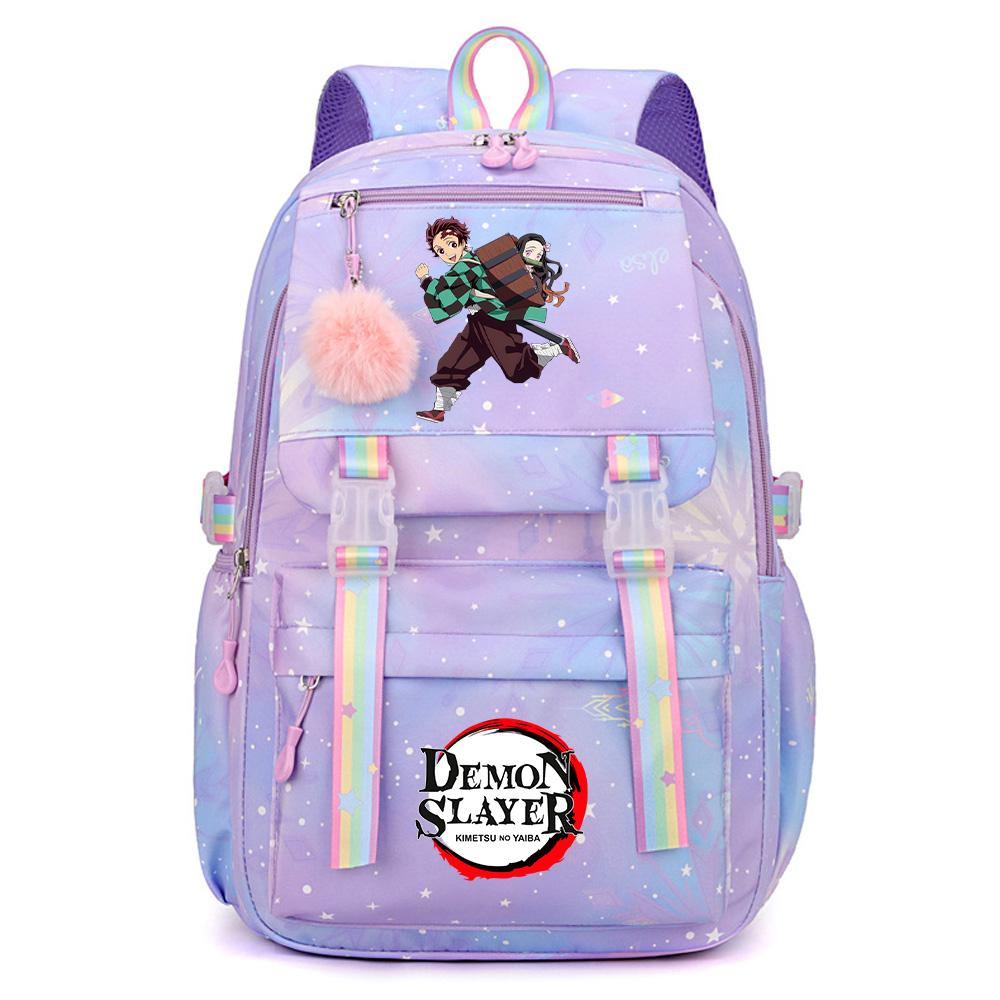 

Cute Anime Demon Slayer Printed Backpack for Teenger Student Large Capacity Waterproof Travel Bag Gift